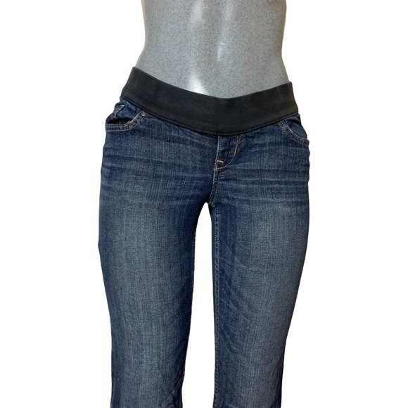 Old Navy Maternity Low Rise Boot Cut Knit Panel Womens Jeans Tag 30 Blue W30xL31 - Picture 5 of 12